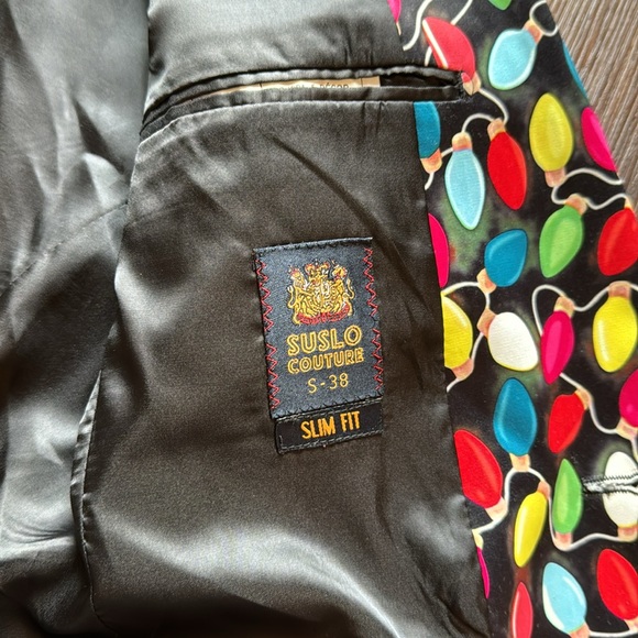 Suslo Couture Make a Statement Christmas Lights Blazer Men Size S (38) - Picture 2 of 3